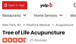 Yelp Tree of Life Acupuncture reviews